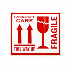 Warning stickers FRAGILE 100x100mm