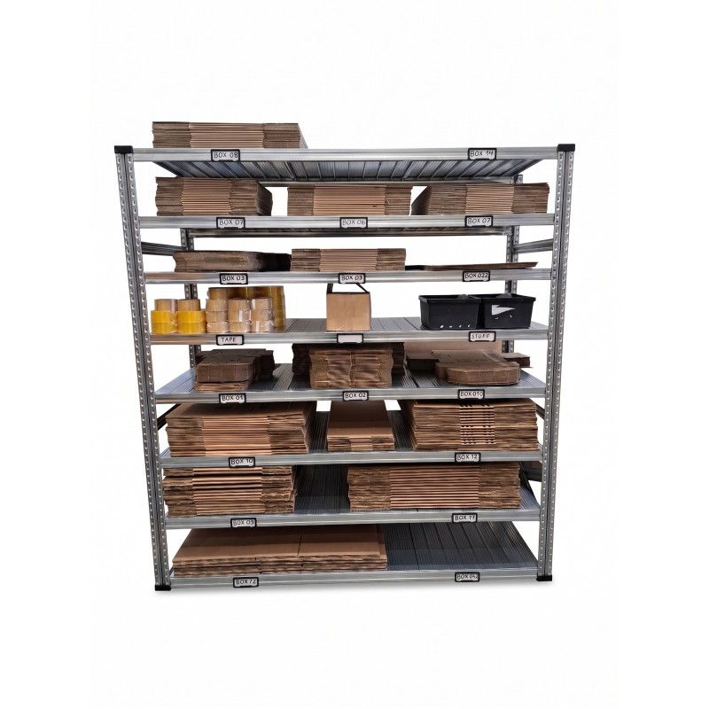 Racking solution for cardboard boxes