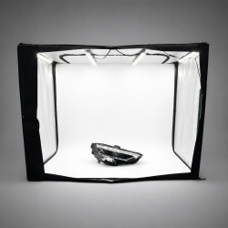Didelė prekių fotografijos dėžė su LED apšvietimu