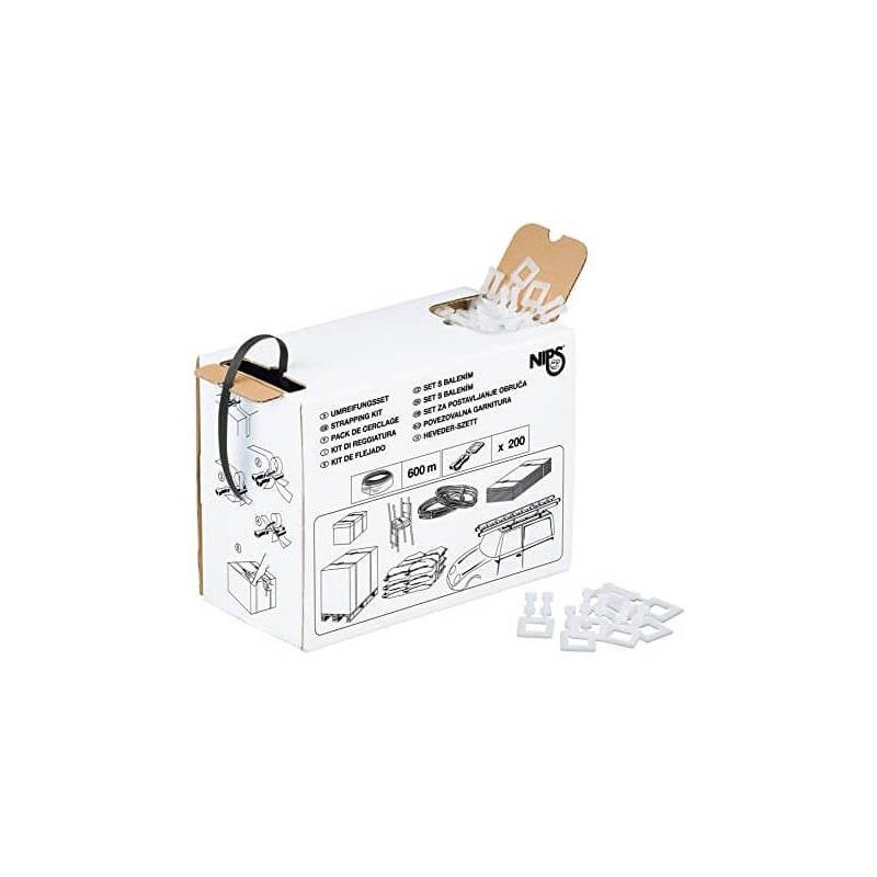 PP fastening strap set with buckles 600m 0.45mm